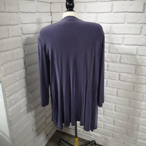 Chico's Travellers Ladies Size 3 = (approx. US Large) Purple Open Cardigan - Picture 2 of 6